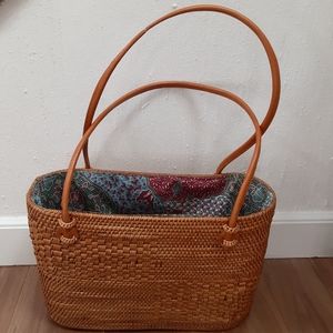 Boho Vintage Style Rattan Wicker Bag